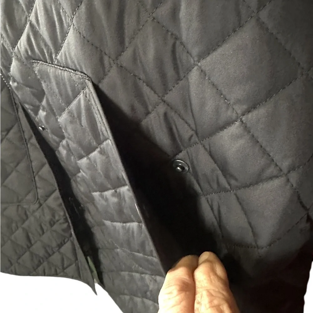 Lands' End Black Quilted Barn Chore Jacket Womens Size XL